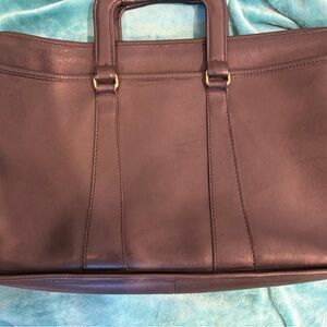 Coach Black Leather Briefcase
